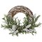 Northlight Artificial Christmas Twig Wreath with Frosted Foliage and Berries, 24-Inch, Unlit